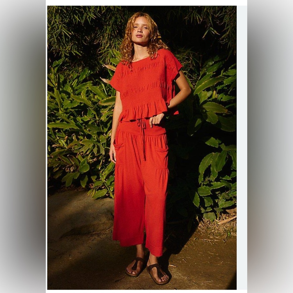 Free People Riley Set Red small free-est FP beach matching set